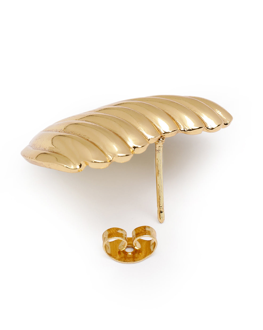 Gold Plated Bold Heart Stud Earring