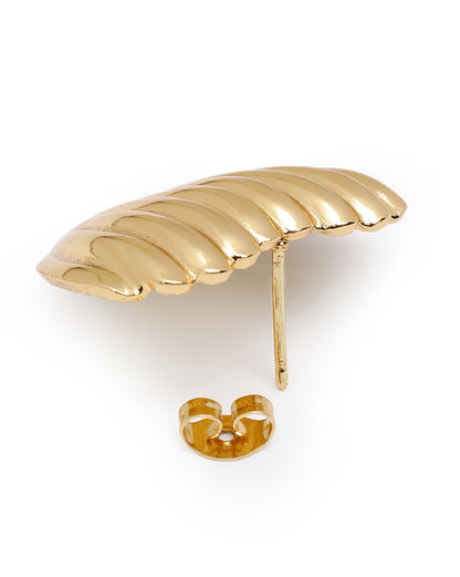Gold Plated Bold Heart Stud Earring