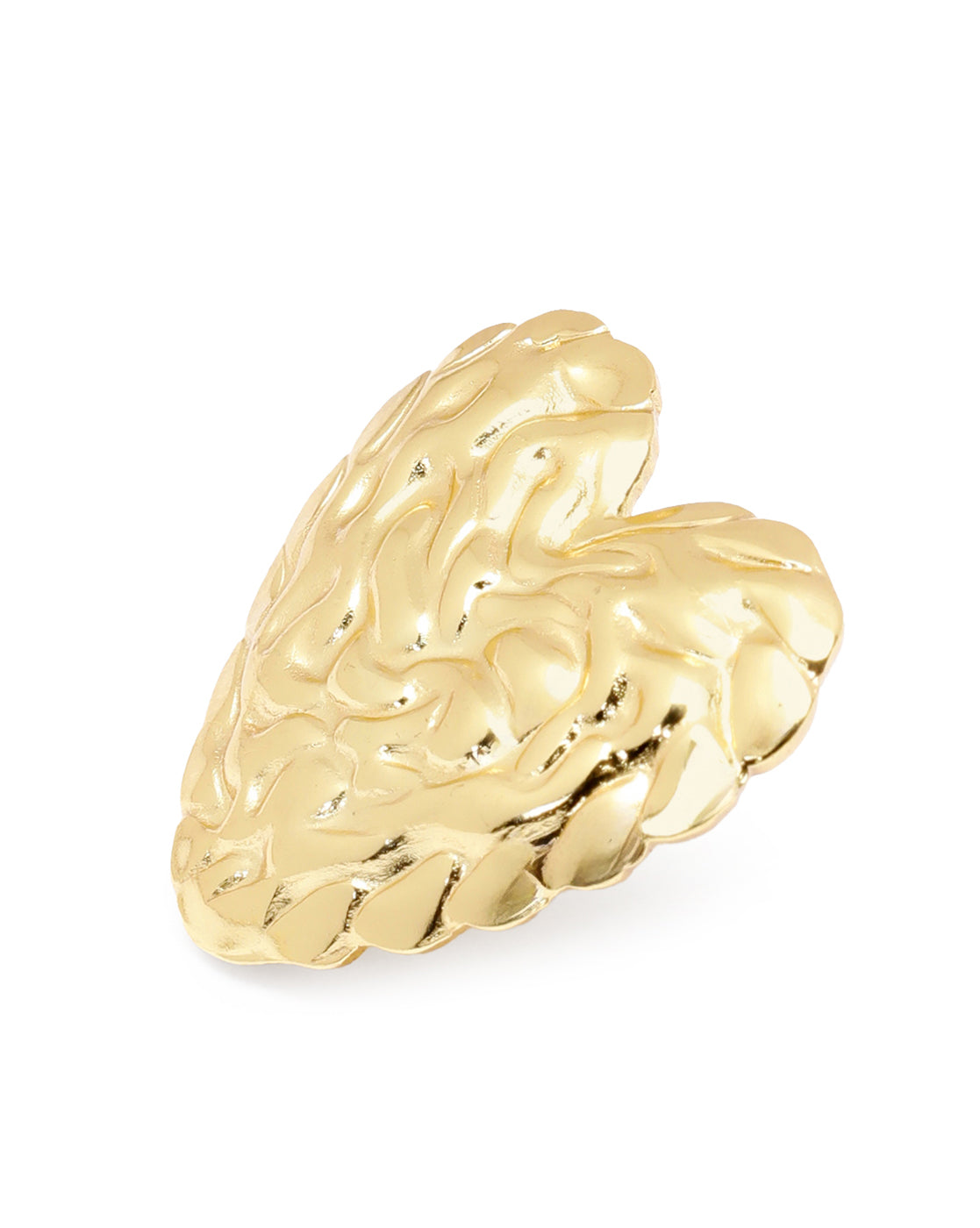 Gold Plated Bold Heart Stud Earring