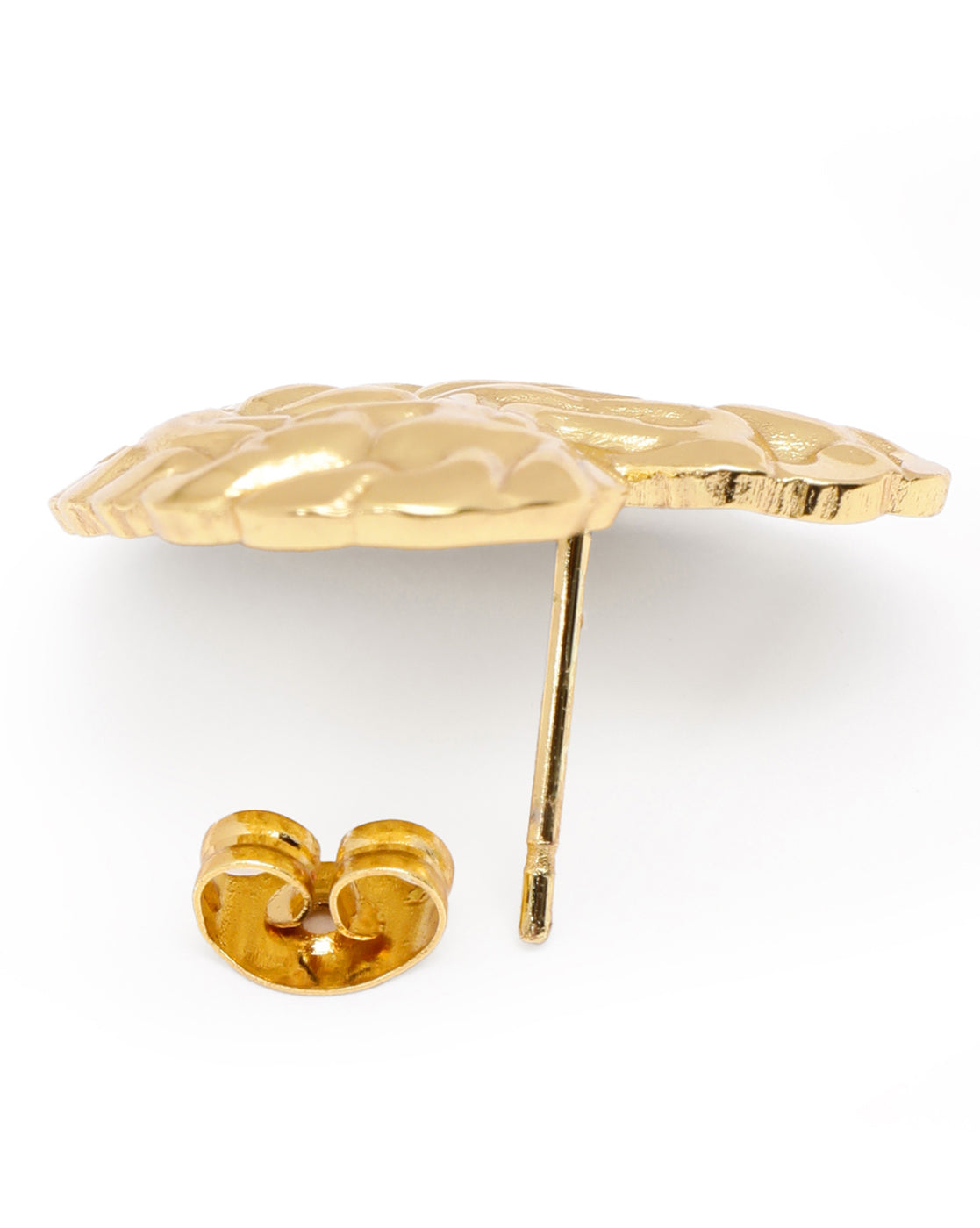 Gold Plated Bold Heart Stud Earring