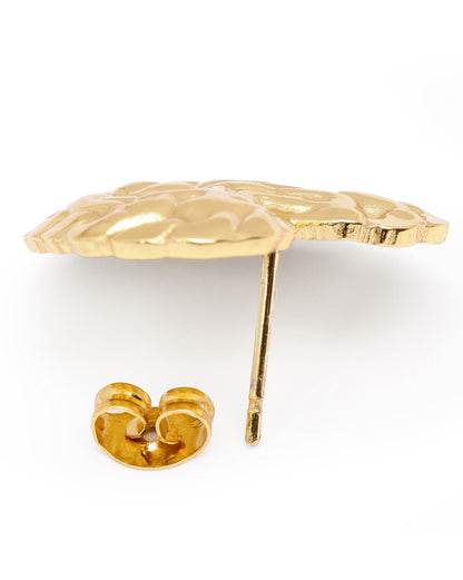 Gold Plated Bold Heart Stud Earring