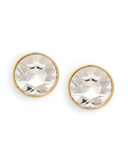 Premium 18kt Gold Plated Crystal Circular Bold Stud Earring