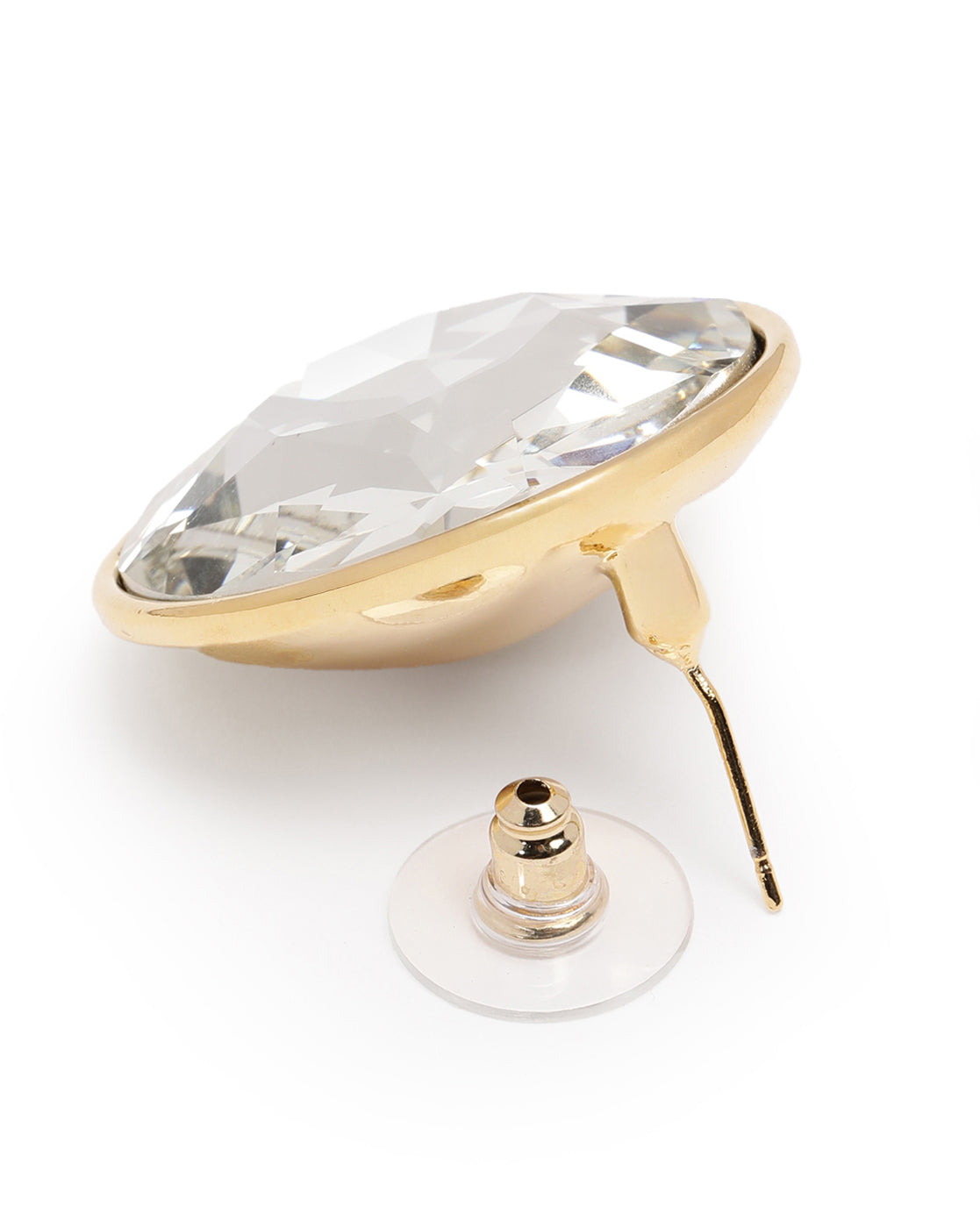 Premium 18kt Gold Plated Crystal Circular Bold Stud Earring