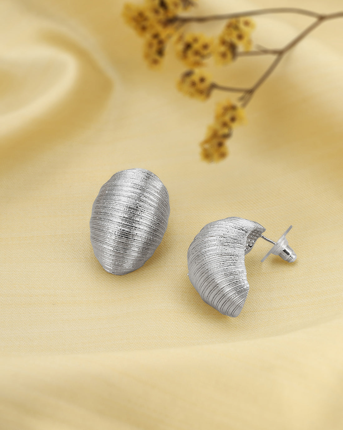 Premium Silver Plated Half Hoop Earring