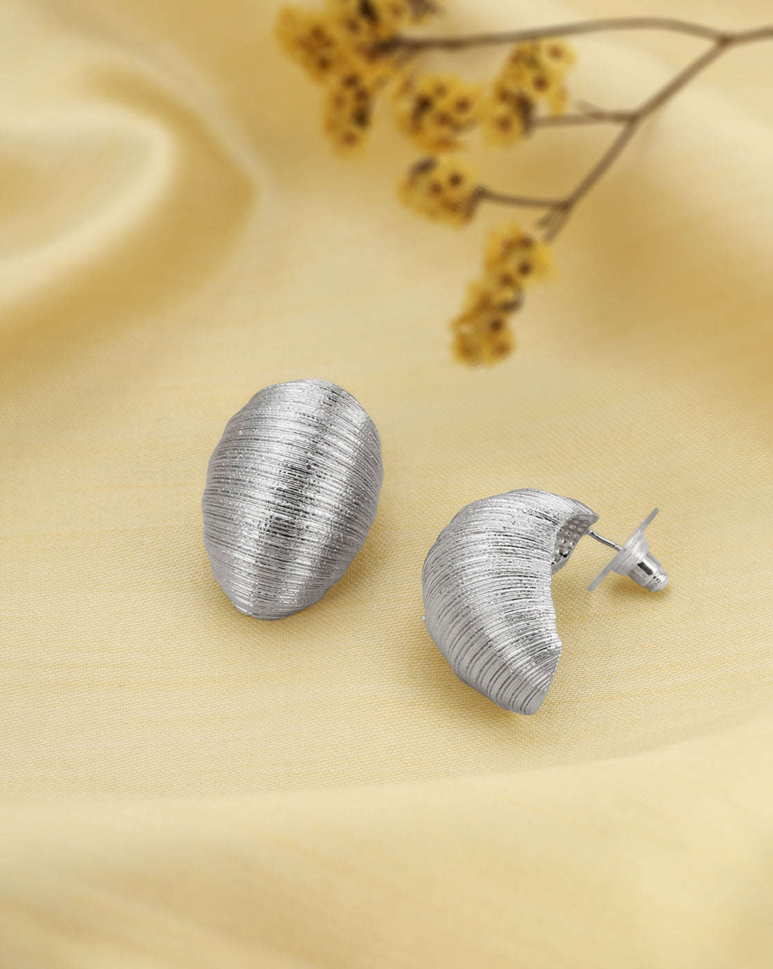 Premium Silver Plated Half Hoop Earring