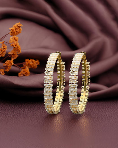 Premium 18kt Gold Plated CZ Hoop Earring