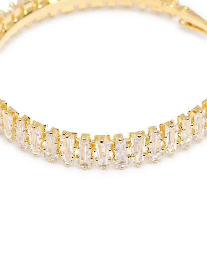 Premium 18kt Gold Plated CZ Hoop Earring