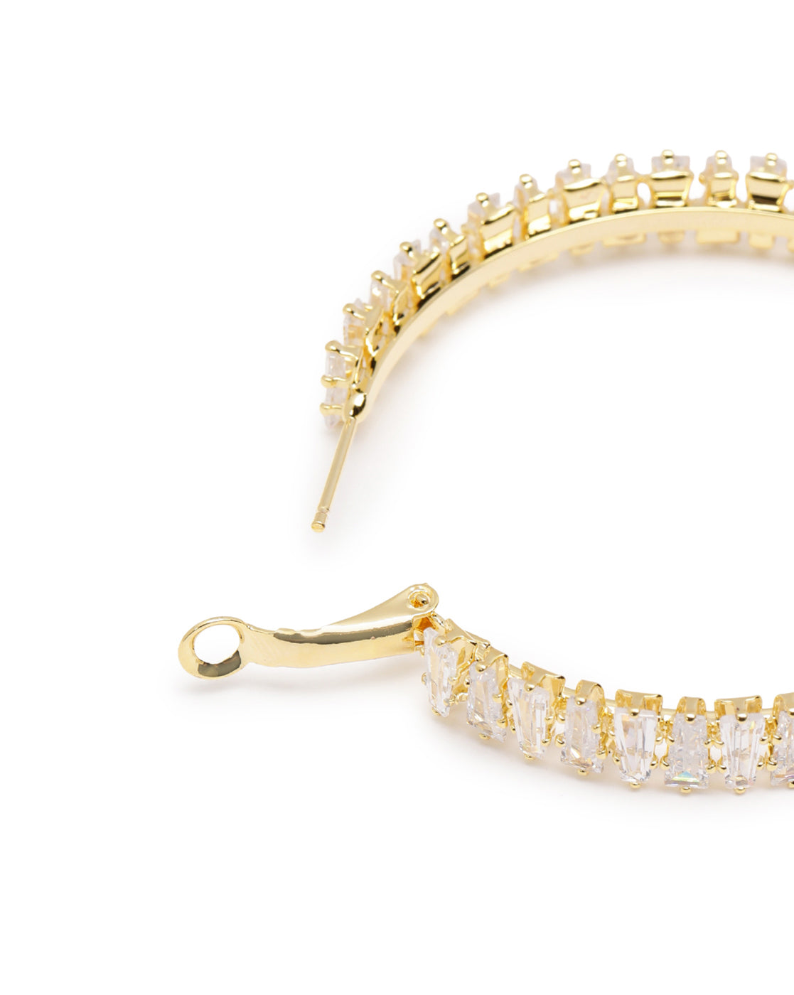 Premium 18kt Gold Plated CZ Hoop Earring