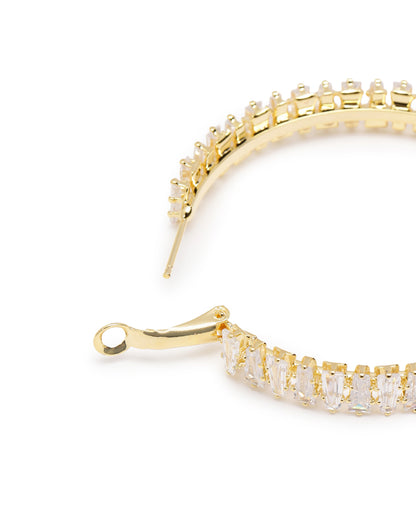 Premium 18kt Gold Plated CZ Hoop Earring