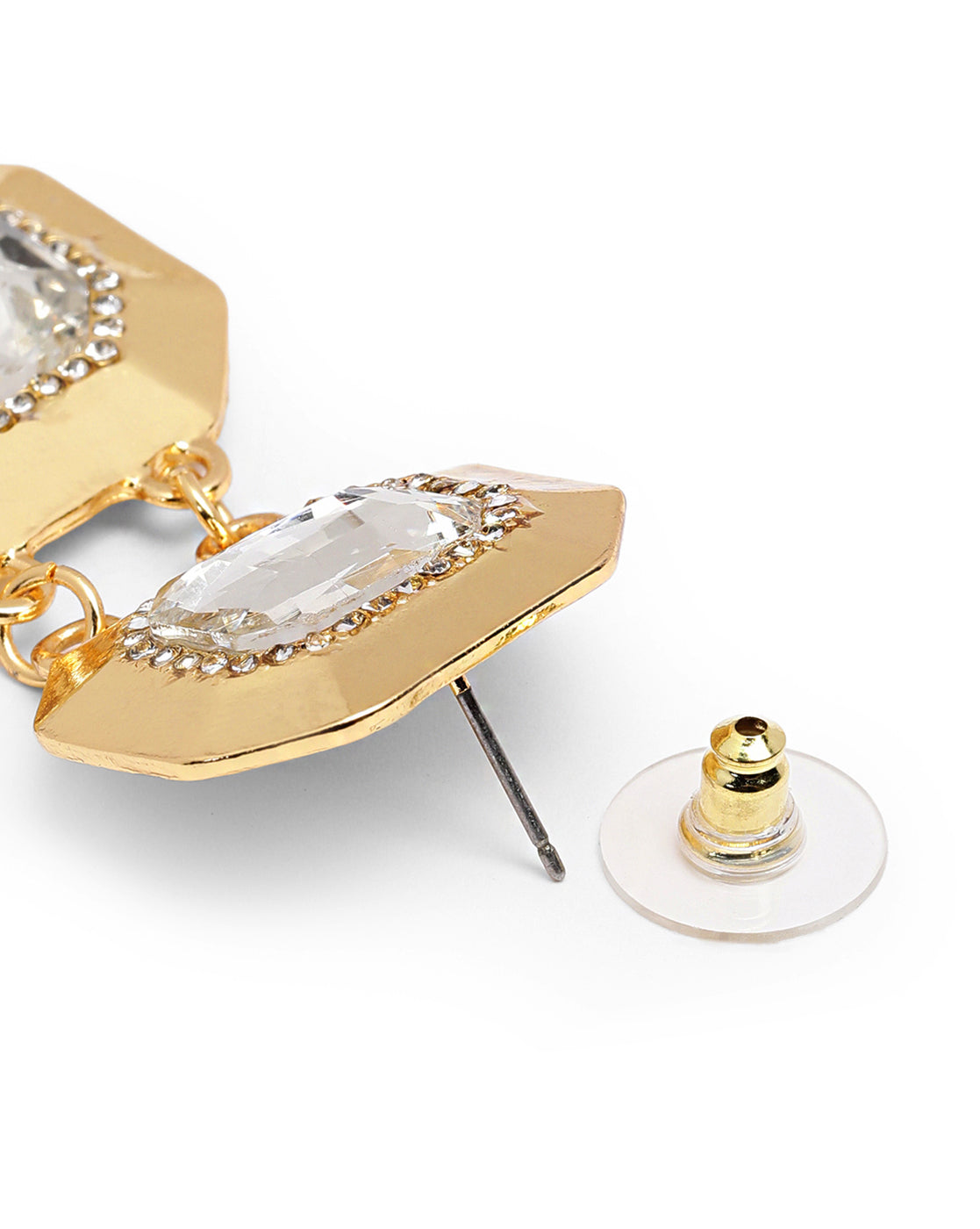 Premium 18kt Gold Plated CZ and Crystal Drop Earring