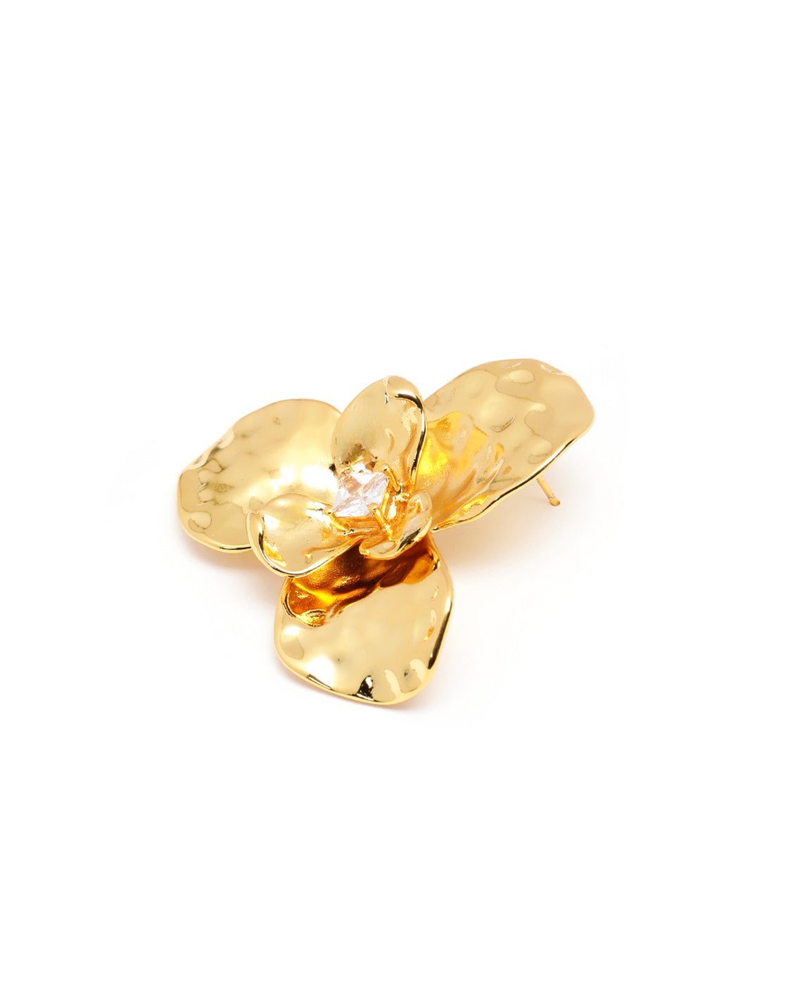 Premium 18kt Gold Plated CZ Floral Bold Stud Earring
