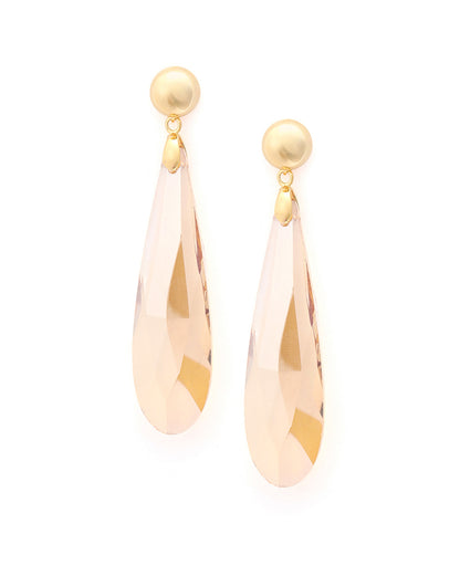 Premium 18kt Gold Plated Dangling Crystal Drop Earring