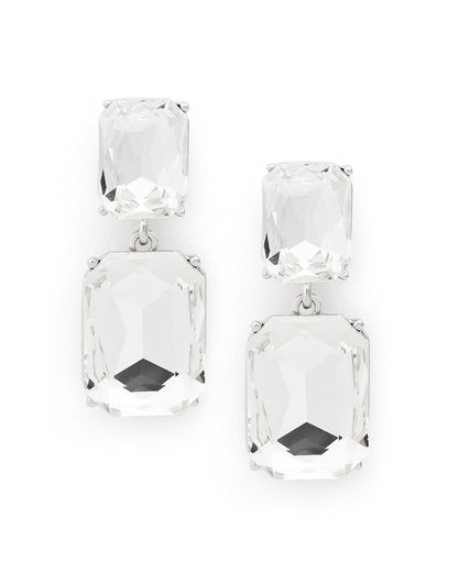 Premium Silver Plated Dangling Crystal Drop Earring