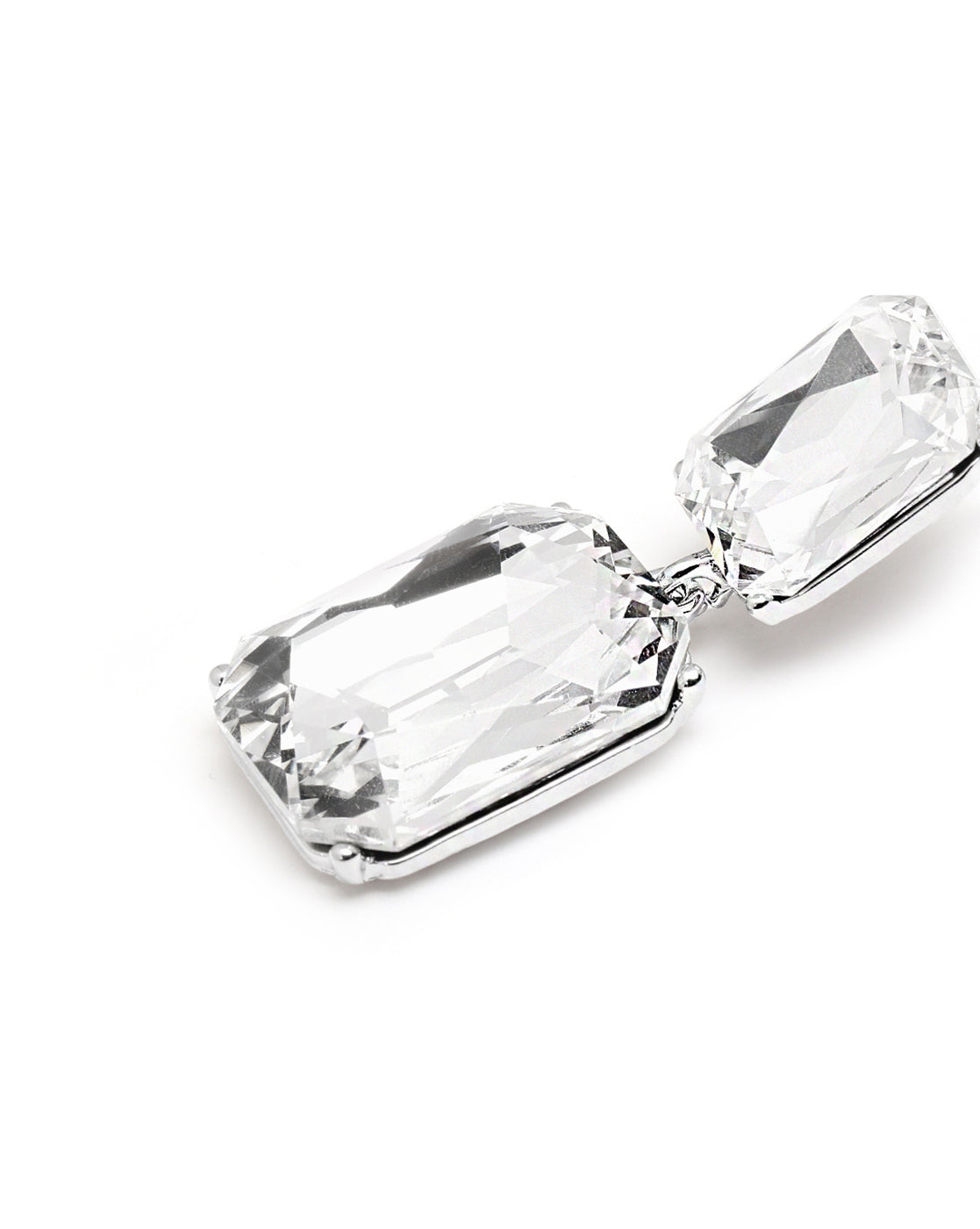 Premium Silver Plated Dangling Crystal Drop Earring