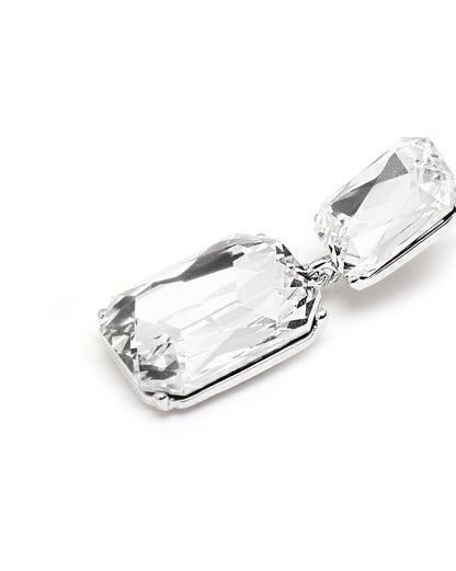 Premium Silver Plated Dangling Crystal Drop Earring