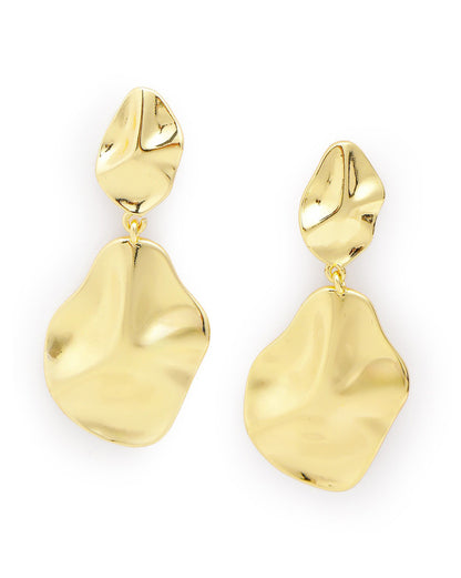 18kt Gold Plated Contemporary Drop Earring
