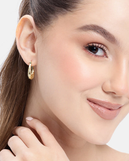 18kt Gold Plated Oval Hoop Earring