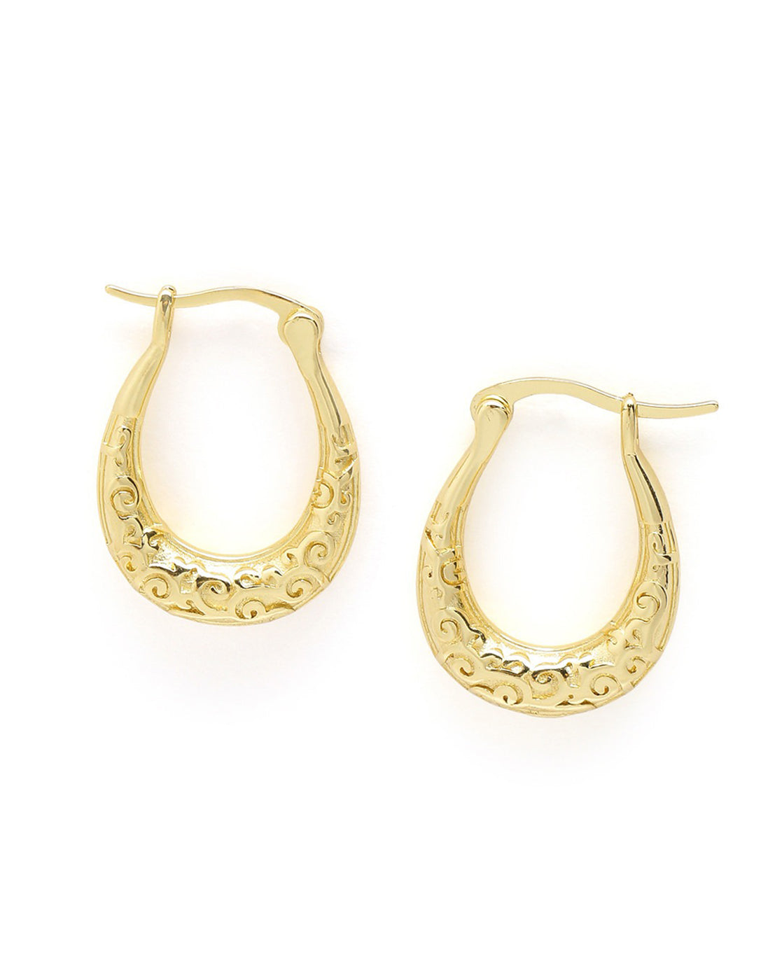 18kt Gold Plated Oval Hoop Earring
