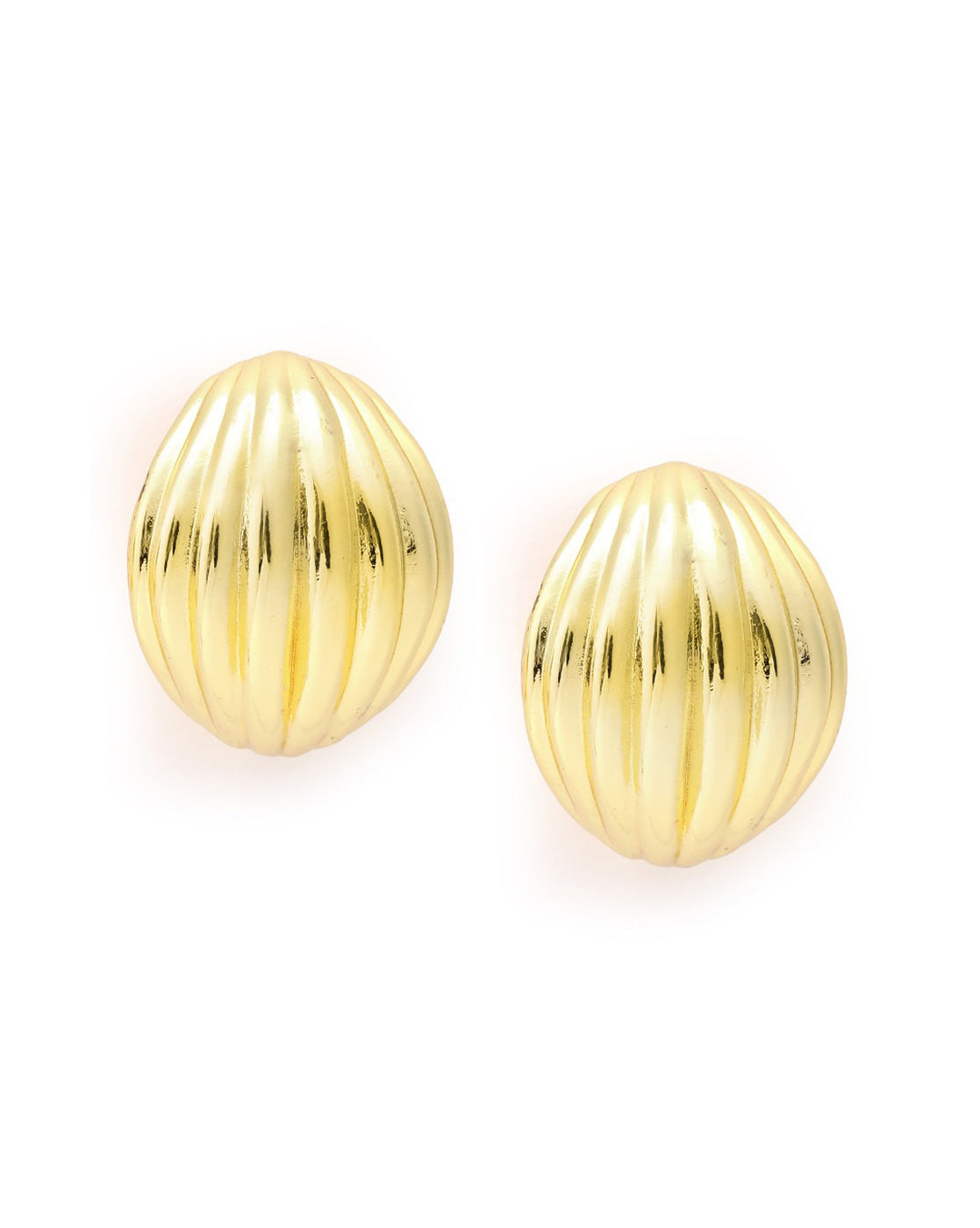 18kt Gold Plated Contemporary Half Hoop Earring