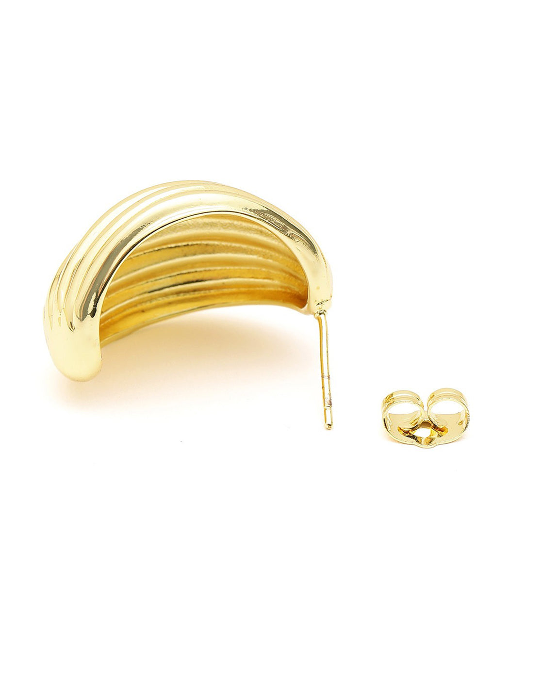 18kt Gold Plated Contemporary Half Hoop Earring