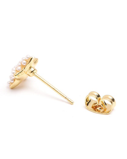 18kt Gold Plated Pearl Star Mini Stud Earring