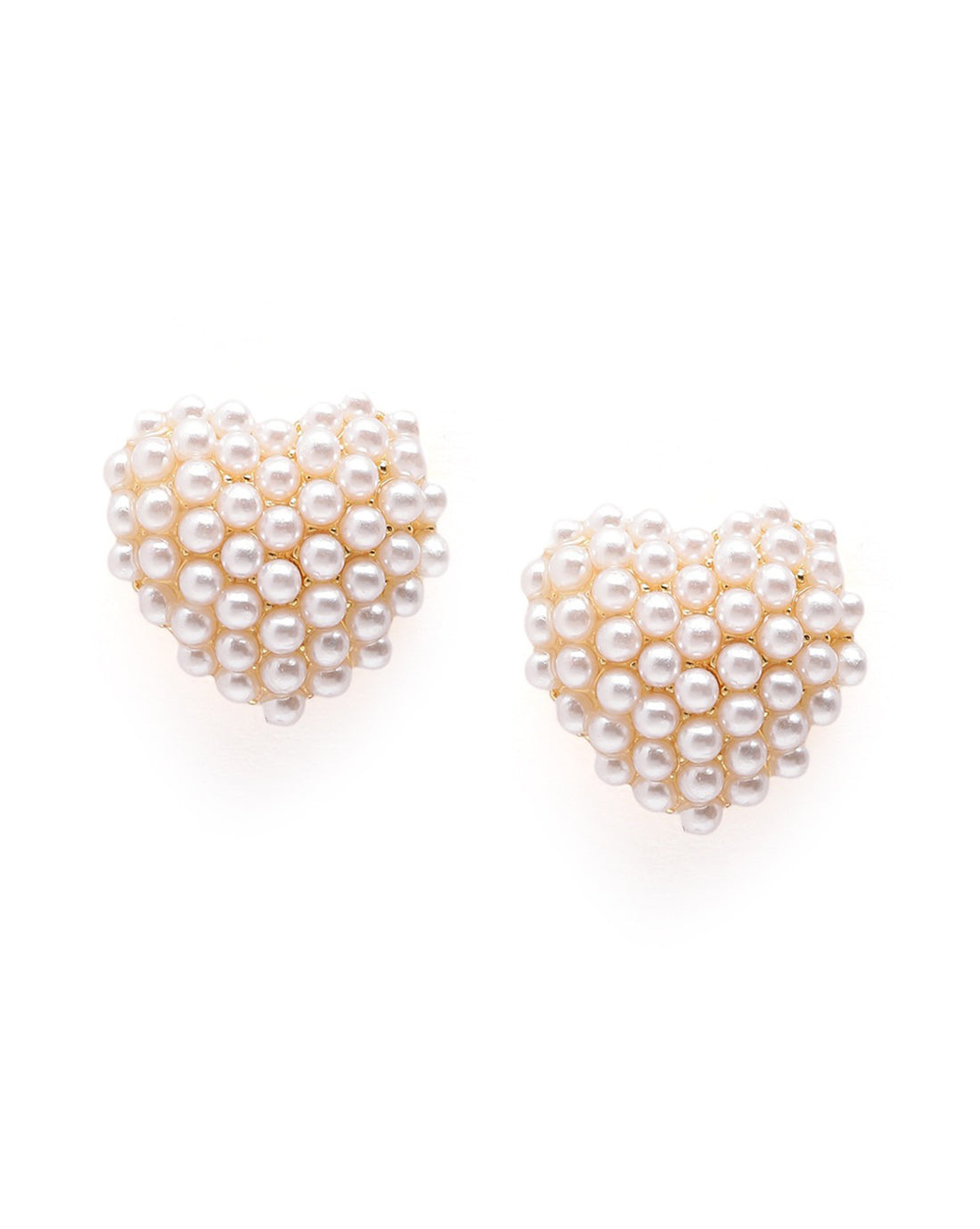 18kt Gold Plated Pearl Heart Stud Earring