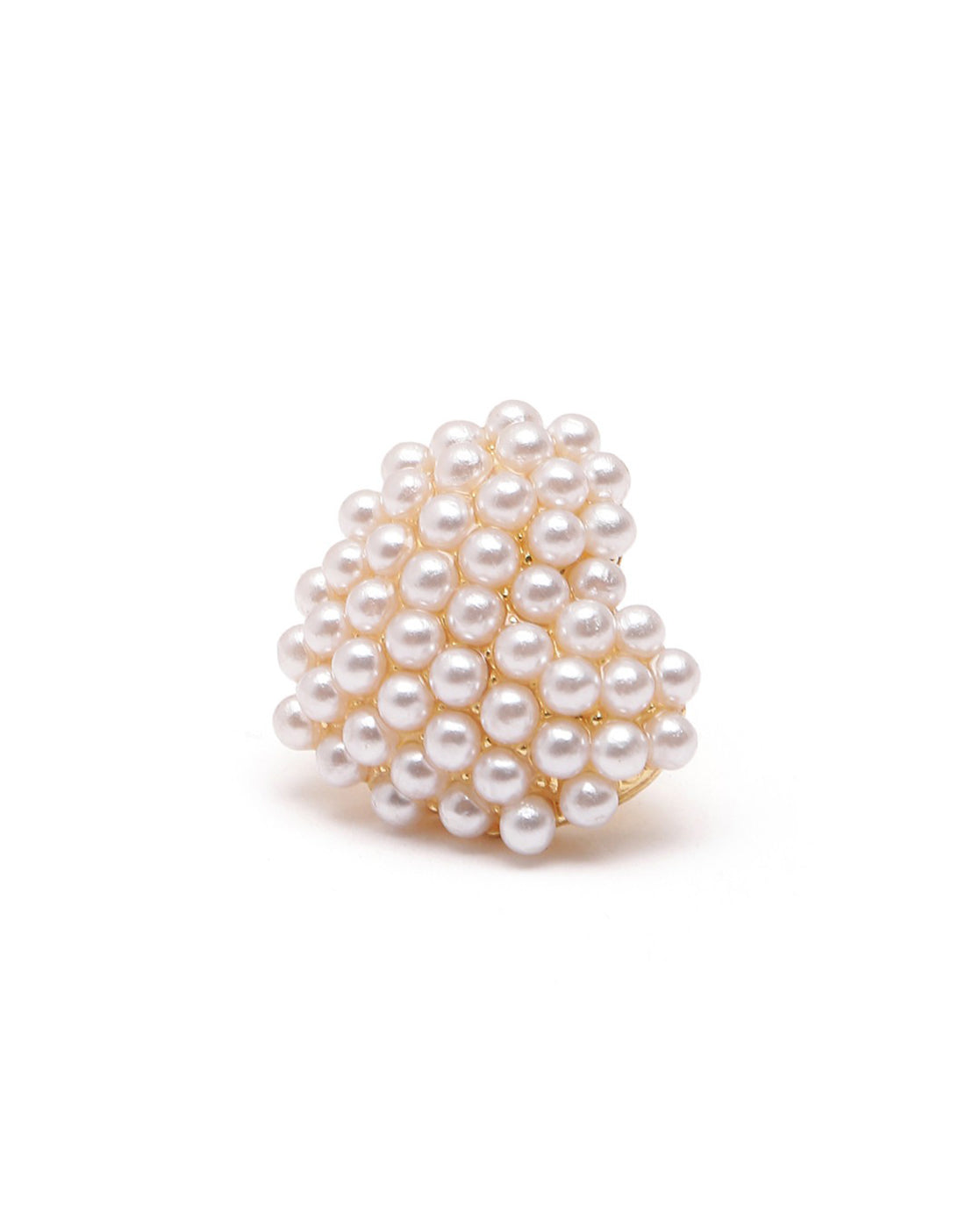 18kt Gold Plated Pearl Heart Stud Earring