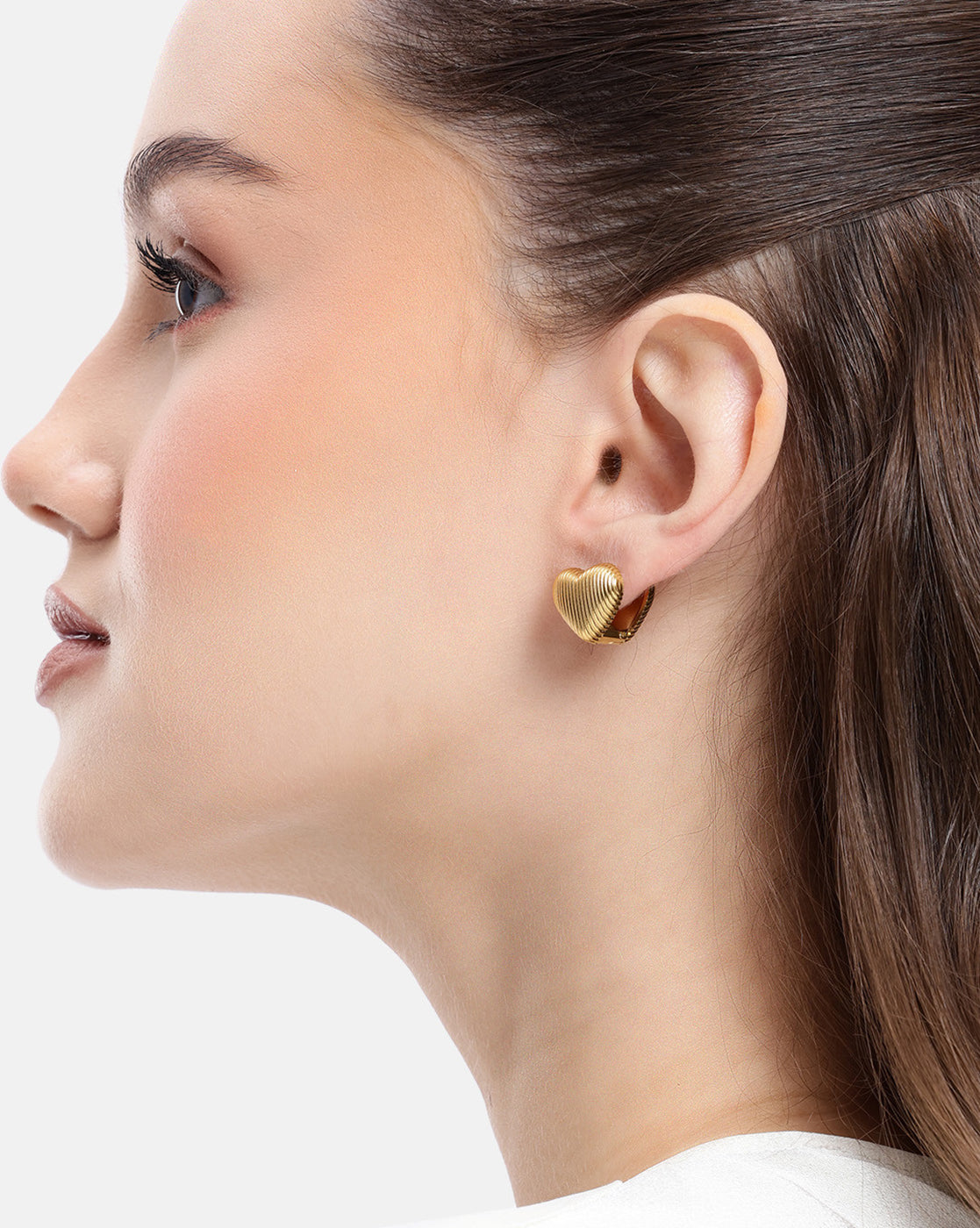 18kt Gold Plated Heart Mini Hoop Earring