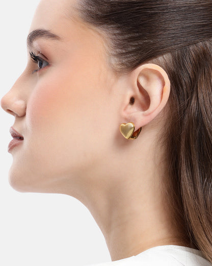 18kt Gold Plated Heart Mini Hoop Earring