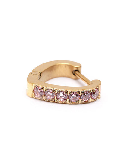 18kt Gold Plated CZ Mini Heart Hoop Earring