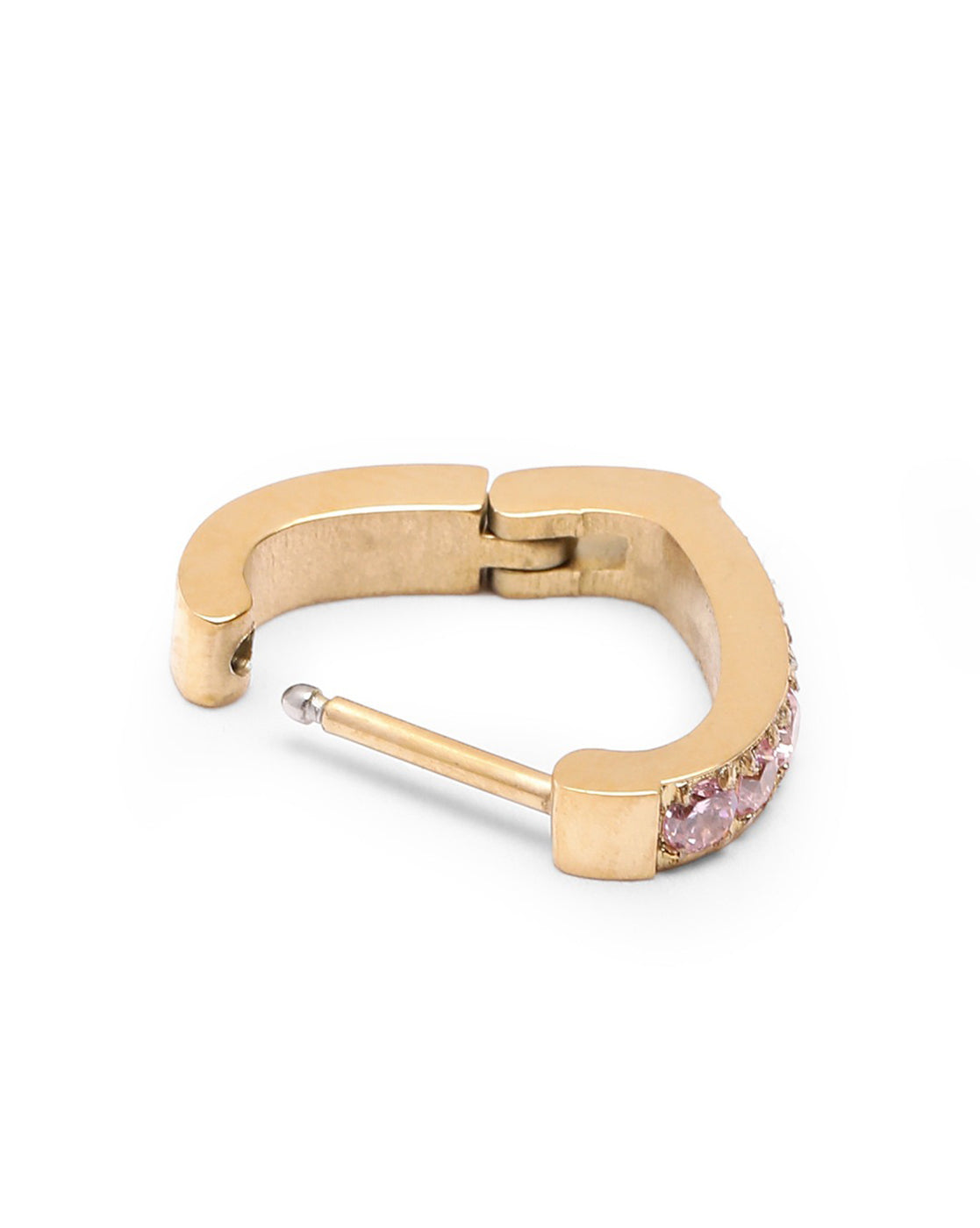 18kt Gold Plated CZ Mini Heart Hoop Earring