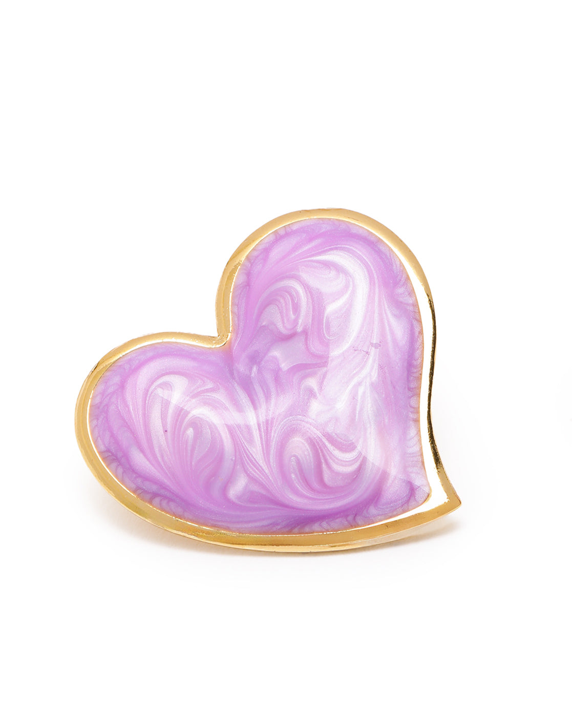 Gold Plated Enamel Heart Bold Stud Earring