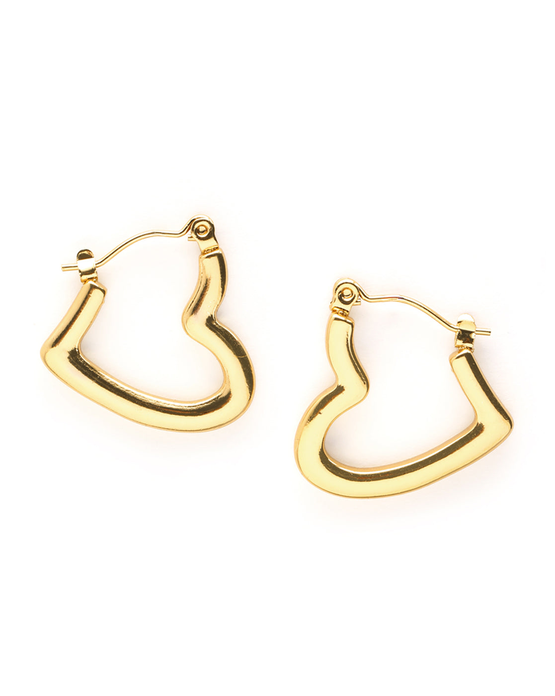 Gold Plated Heart Hoop Earring