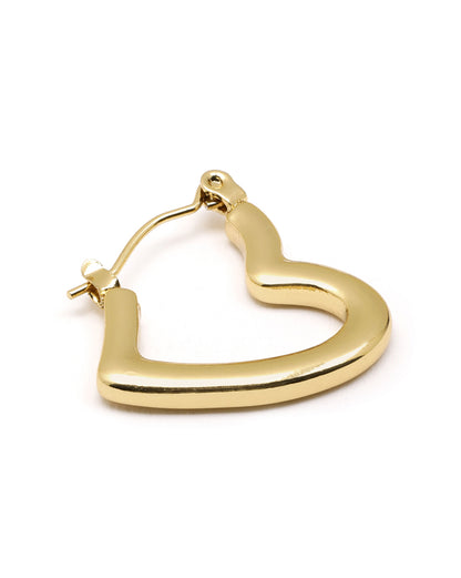 Gold Plated Heart Hoop Earring