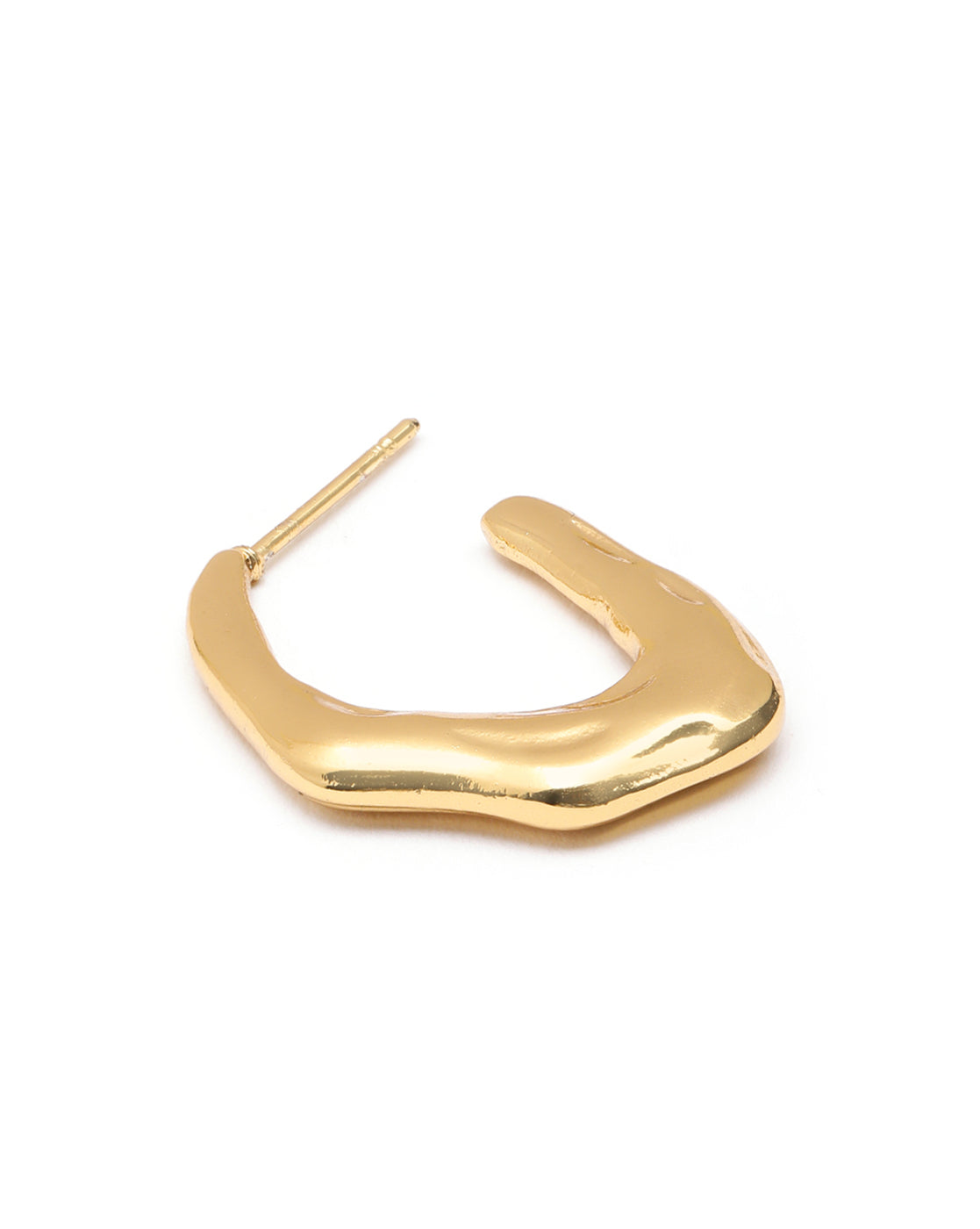 Gold Plated Sculpted Half Hoop Earrings