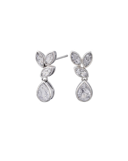 Silver Plated Dangling Solitaire Drop Earring