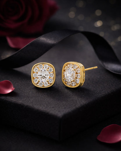 Gold Plated CZ Stud Earring