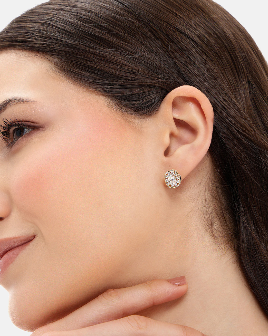 Gold Plated CZ Stud Earring
