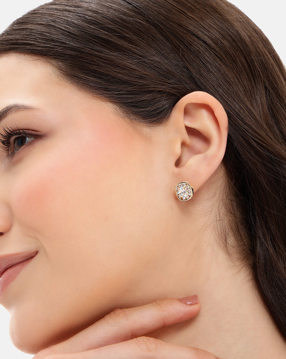 Gold Plated CZ Stud Earring