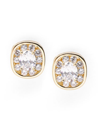 Gold Plated CZ Stud Earring