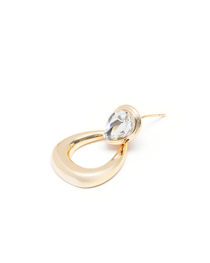 Gold Plated Tear Drop CZ Drop Earring