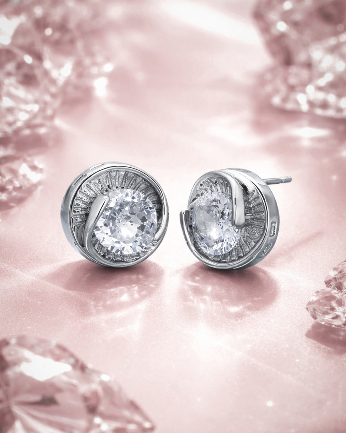 Silver Plated Solitaire Circular Mini Stud Earring
