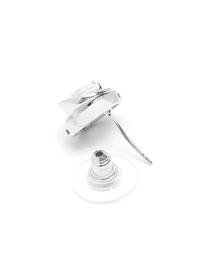 Silver Plated Solitaire Circular Mini Stud Earring