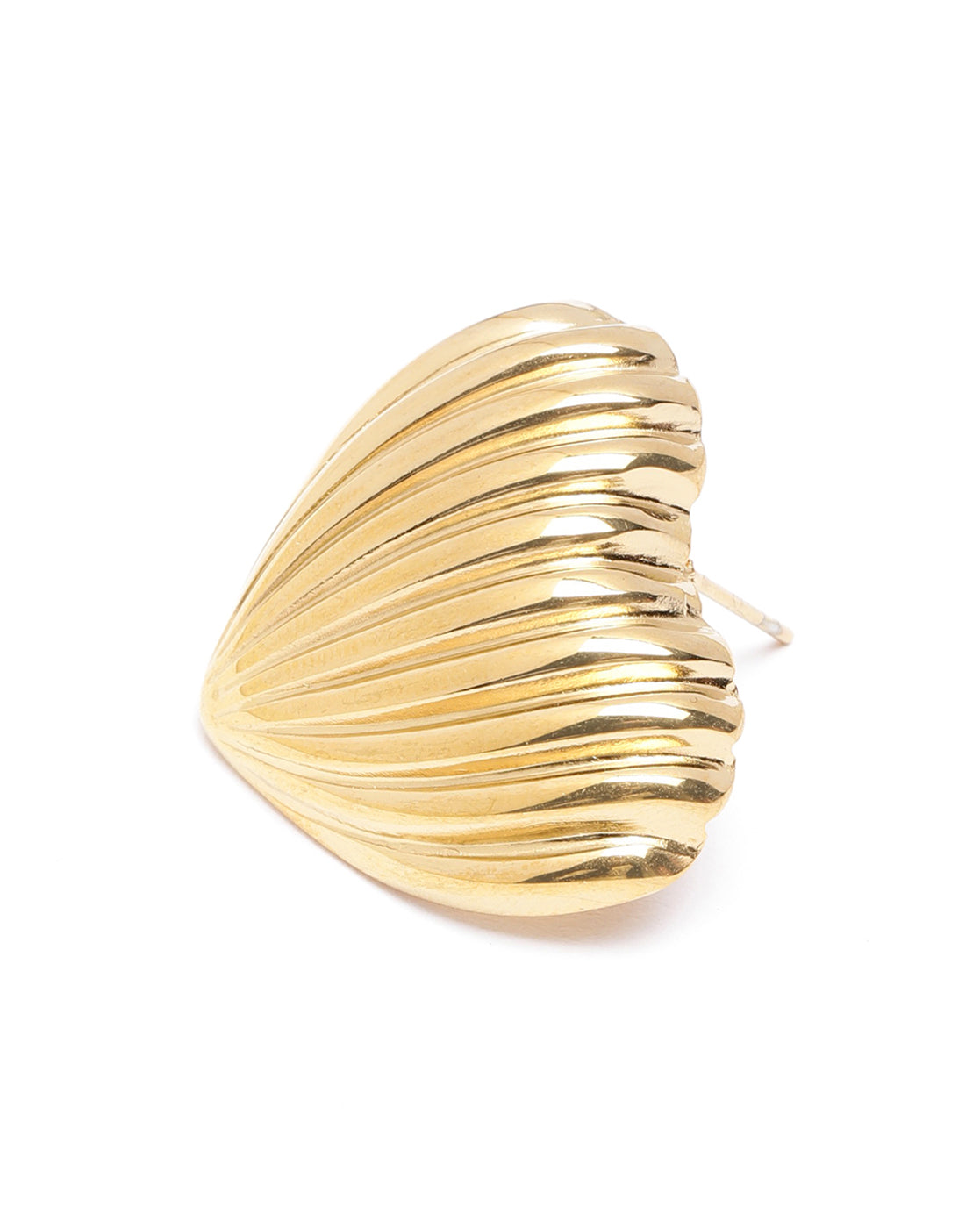 Gold Plated Bold Heart Stud Earring