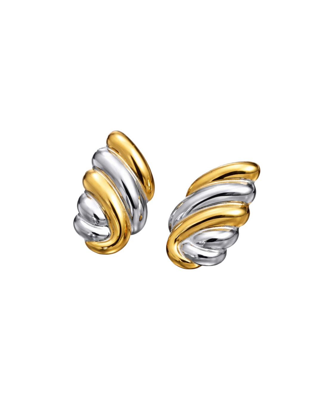 Premium Double Toned Plated Contemporary Bold Stud Earring