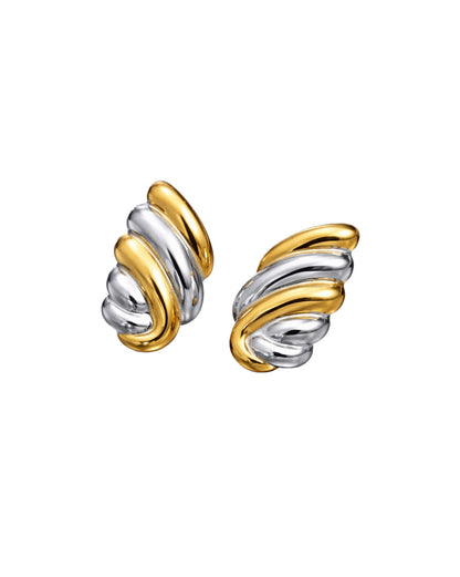 Premium Double Toned Plated Contemporary Bold Stud Earring