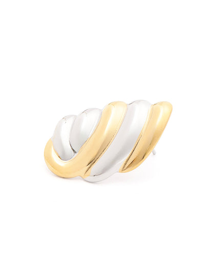 Premium Double Toned Plated Contemporary Bold Stud Earring