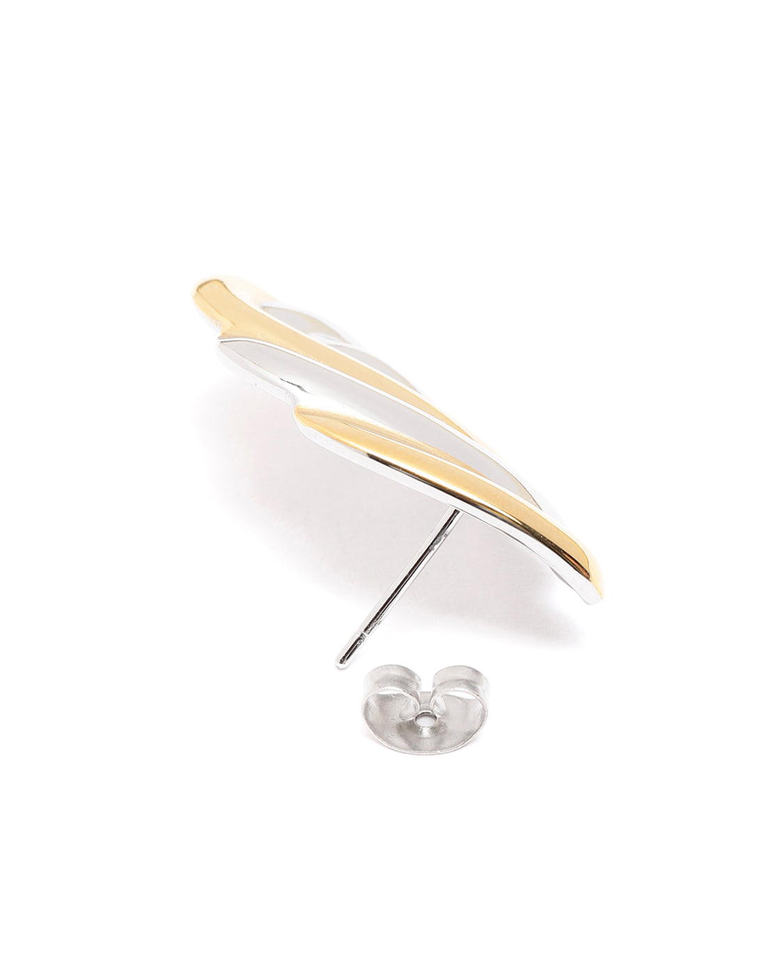 Premium Double Toned Plated Contemporary Bold Stud Earring