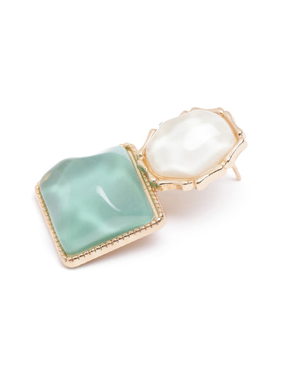 Gold Plated Natural Stone Drop Earring