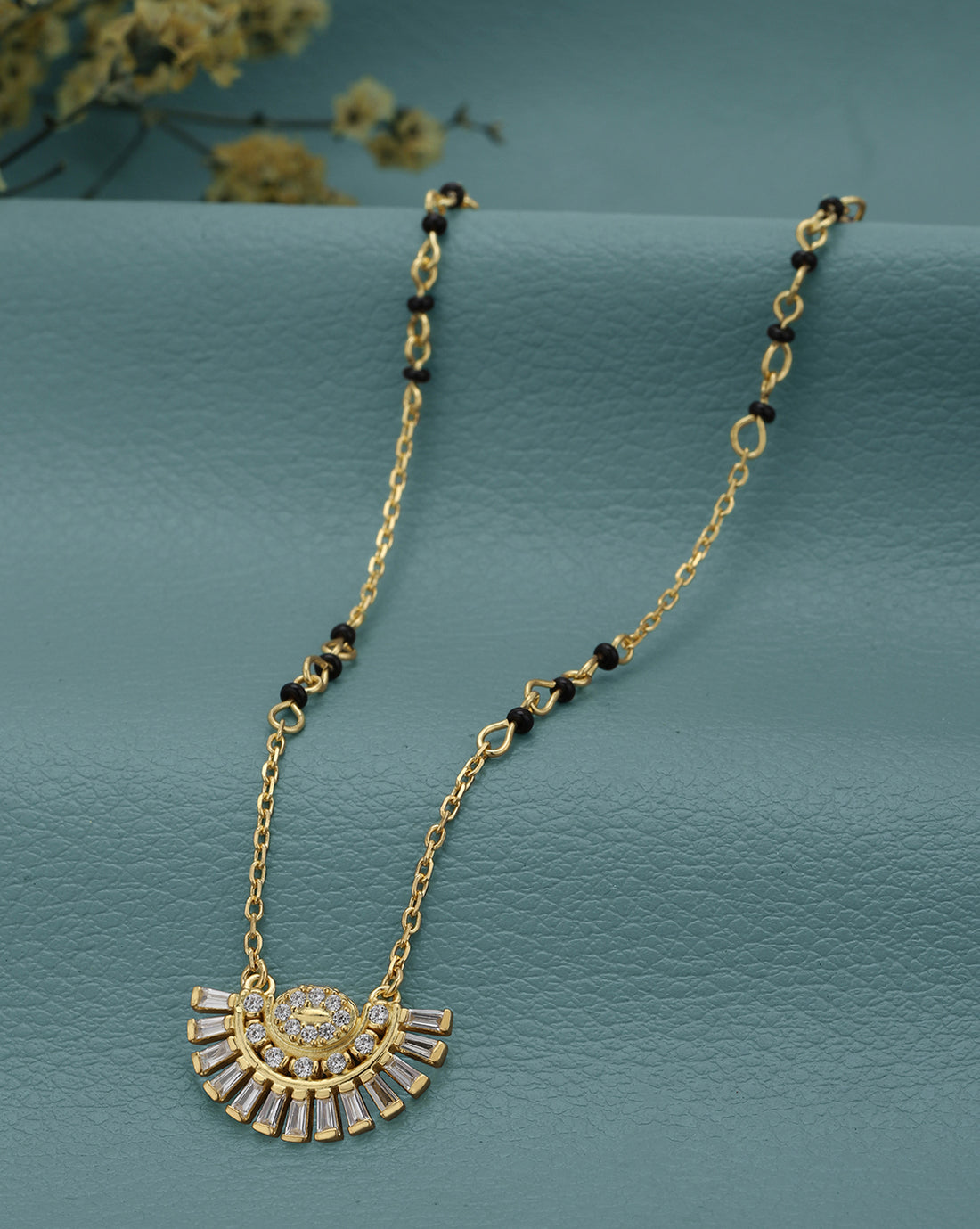 18kt Gold Plated CZ Diamante Pendant Mangalsutra